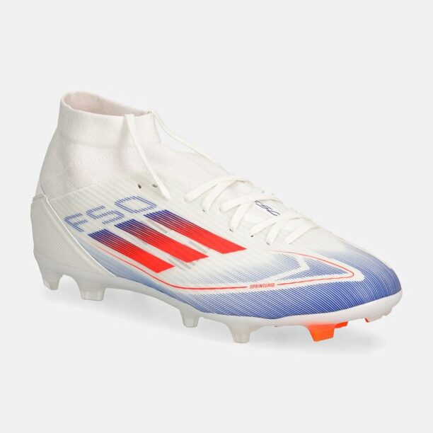 adidas Performance ghete de fotbal korki F50 League Mid culoarea alb