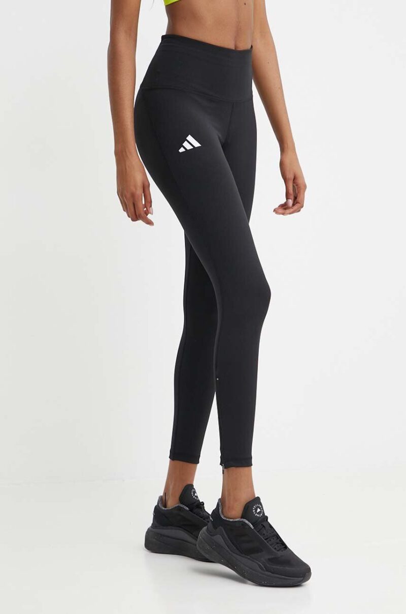 adidas Performance leggins de alergare Adizero Essentials culoarea negru