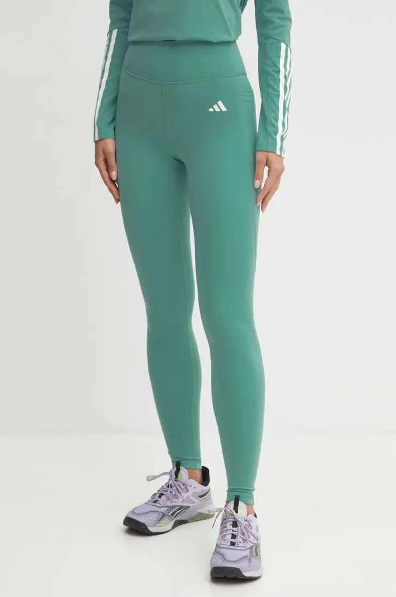 adidas Performance leggins de antrenament Optime culoarea turcoaz