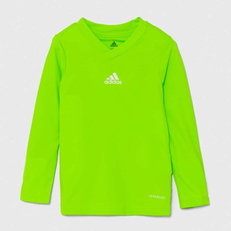 adidas Performance longsleeve copii TEAM BASE TEE Y culoarea verde