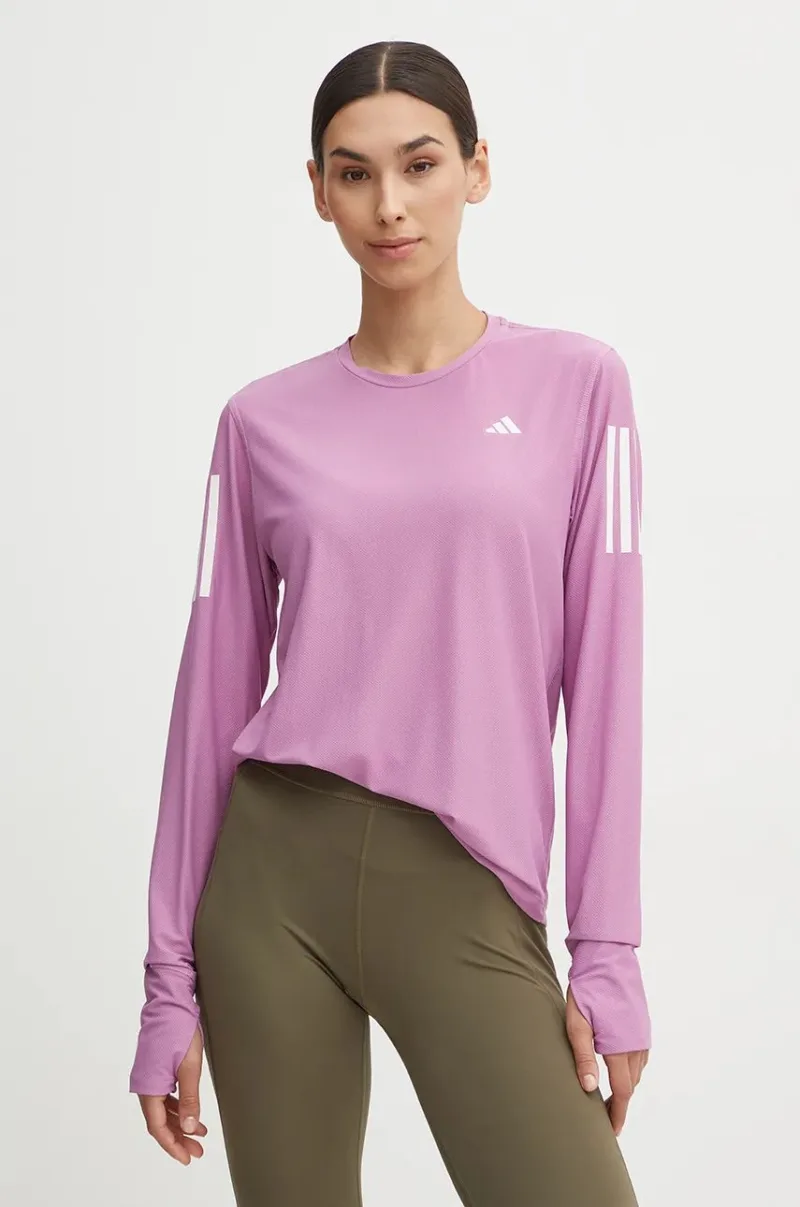 adidas Performance longsleeve pentru alergare Own The Run culoarea violet