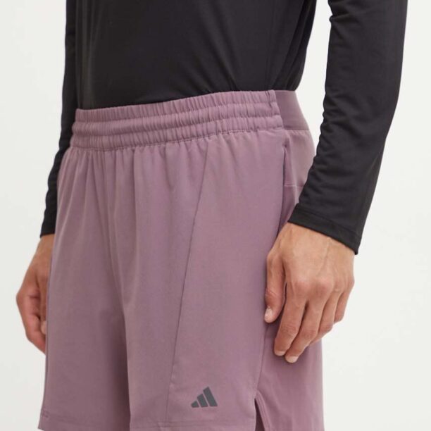 adidas Performance pantaloni scurți de antrenament Yoga culoarea violet