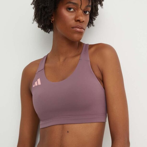 adidas Performance sutien sport Adizero Essentials culoarea violet