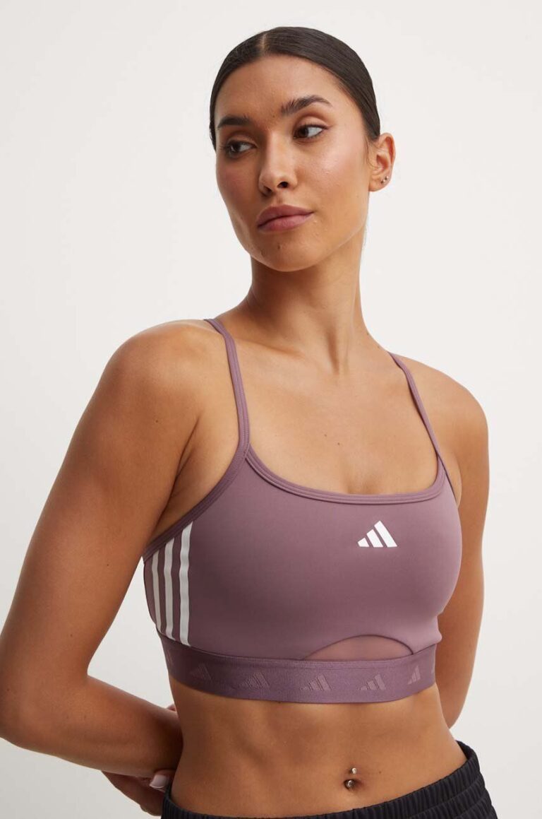 adidas Performance sutien sport Hyperglam culoarea violet