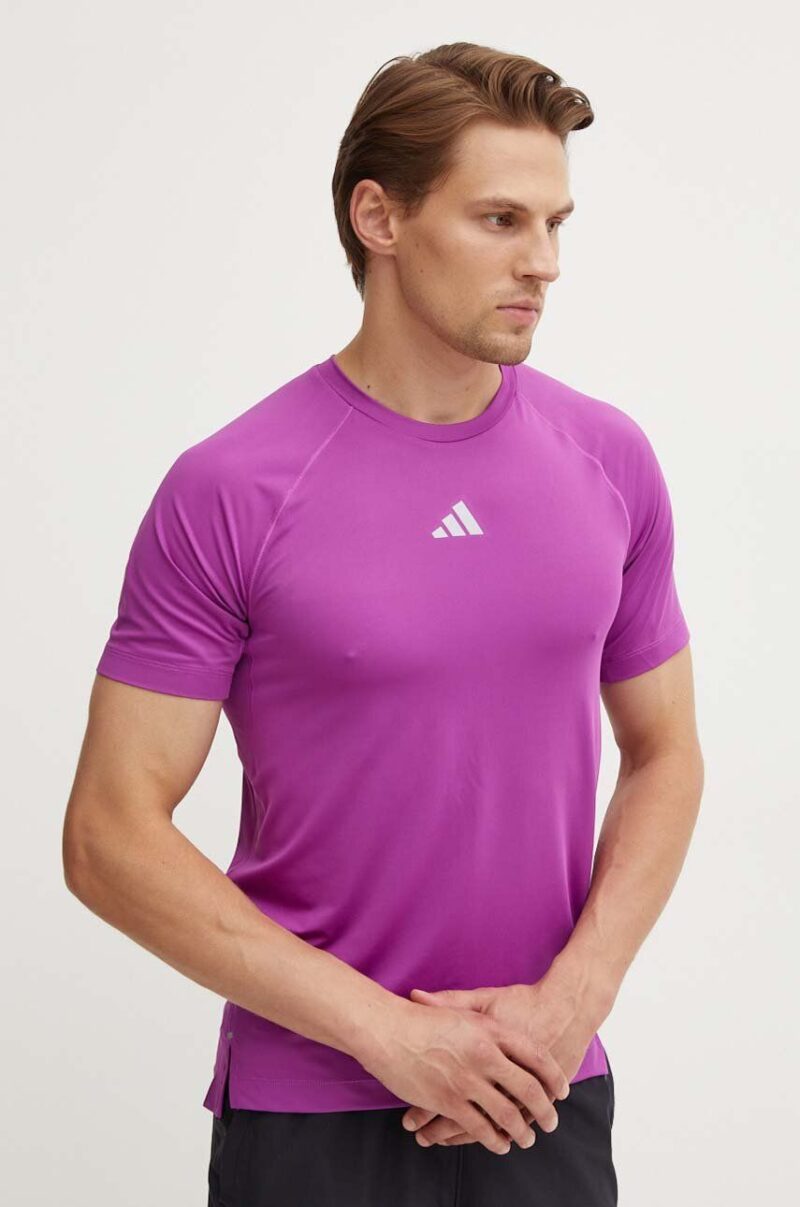 adidas Performance tricou de antrenament Gym+ culoarea violet