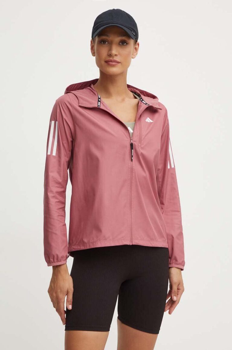 adidas Performance windbreaker Own The Run Base culoarea roz