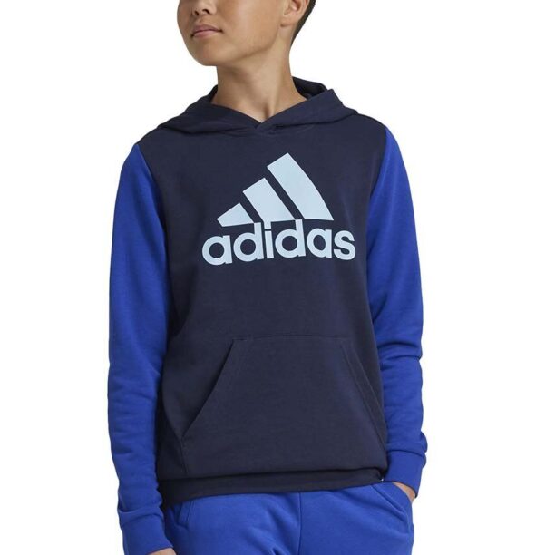 adidas bluza copii J BL CB HD culoarea albastru marin