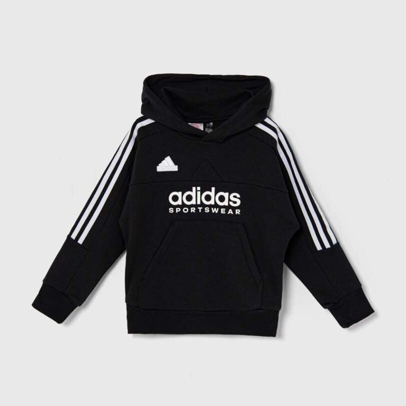 adidas bluza copii J HOT FL HOODIE culoarea negru