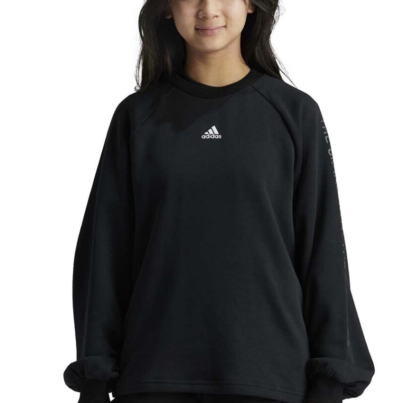 adidas bluza copii JGAM CREW culoarea negru