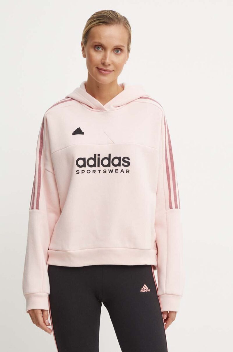 adidas bluză trening Tiro culoarea roz