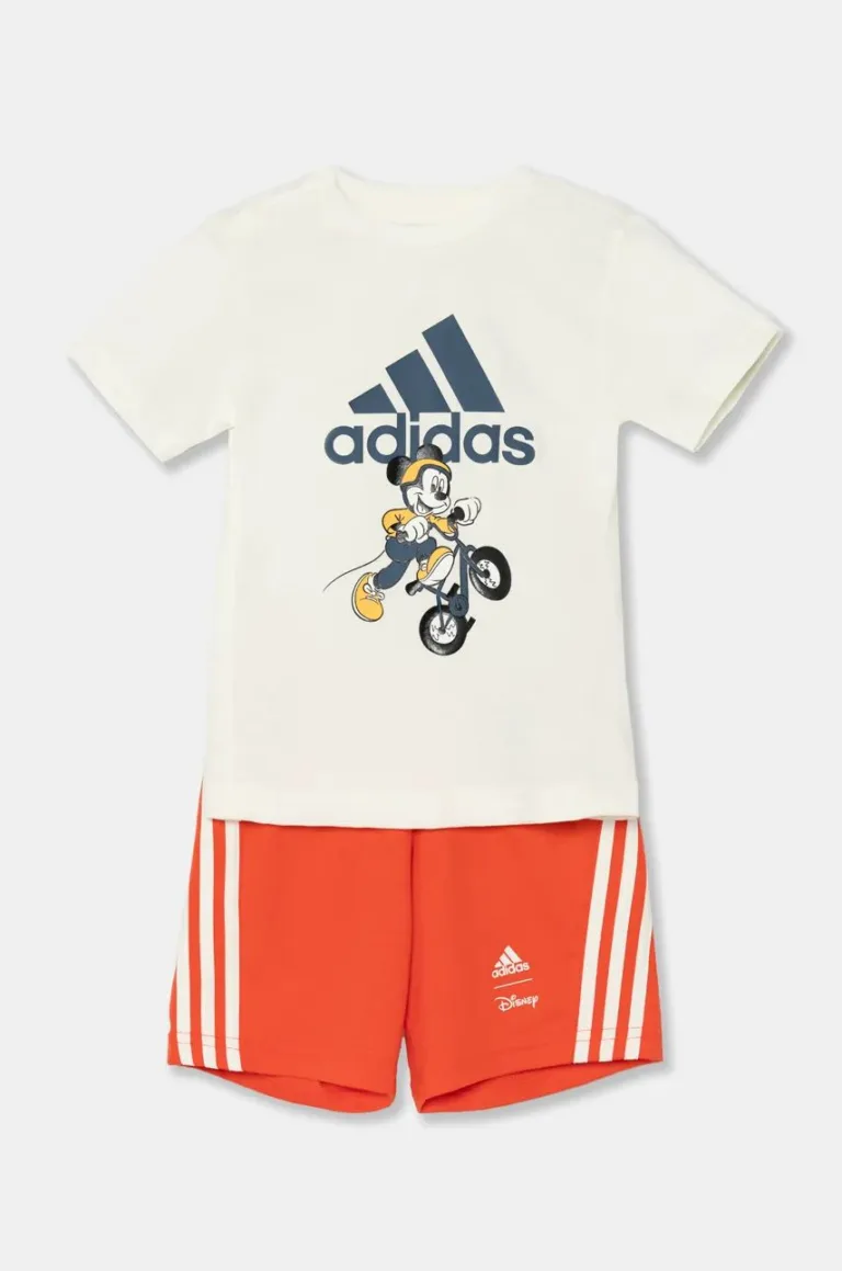 adidas compleu bebe I DY MM T SET culoarea rosu