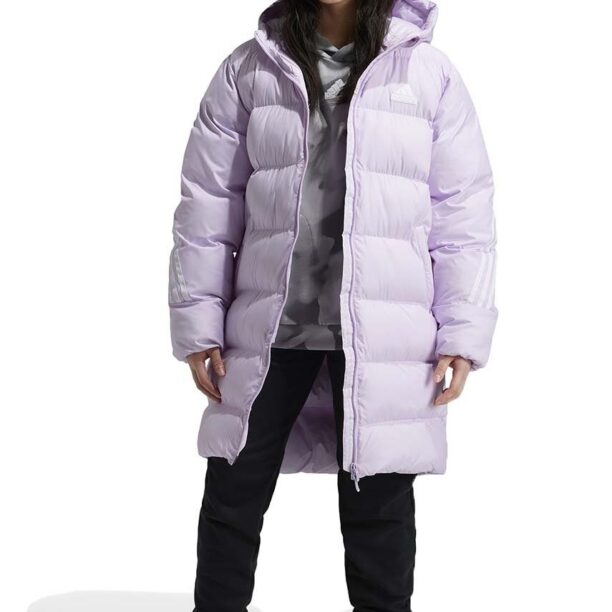 adidas geaca copii J FI 3S PARKA culoarea violet