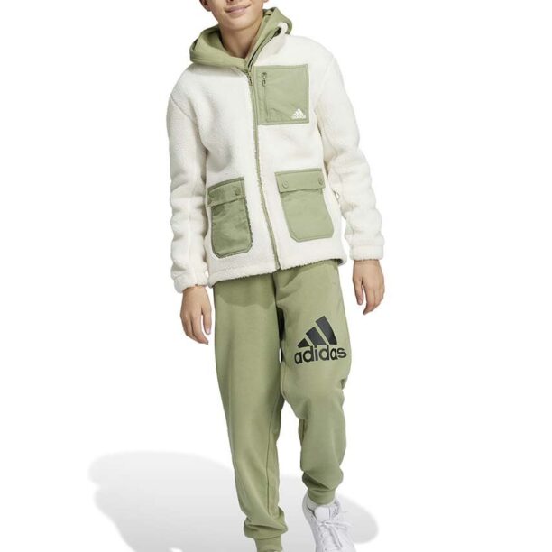 adidas hanorac fleece J SHERPAKT culoarea bej