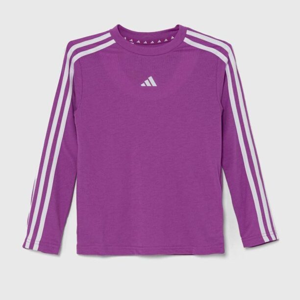 adidas longsleeve copii J TR-ES 3S LS culoarea violet