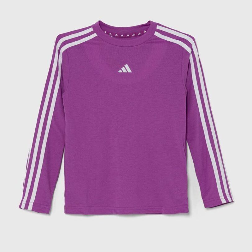 adidas longsleeve copii J TR-ES 3S LS culoarea violet