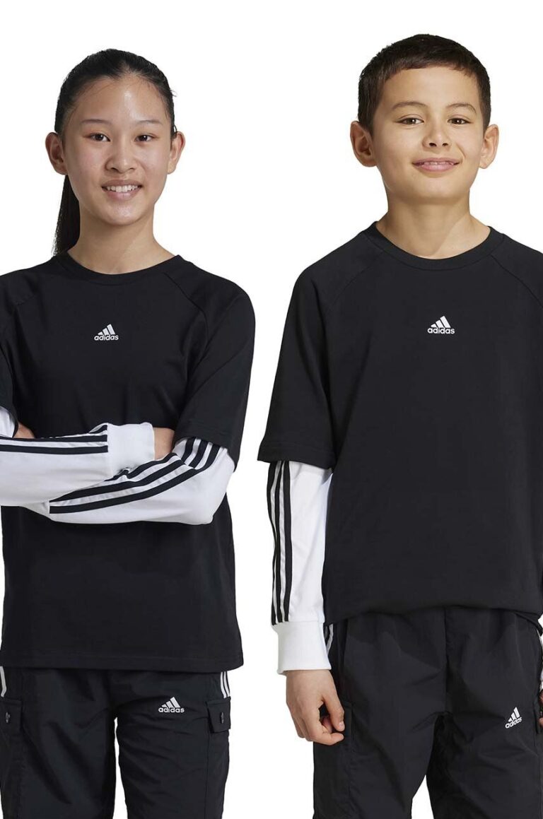 adidas longsleeve copii JAM 2IN1 LS culoarea negru