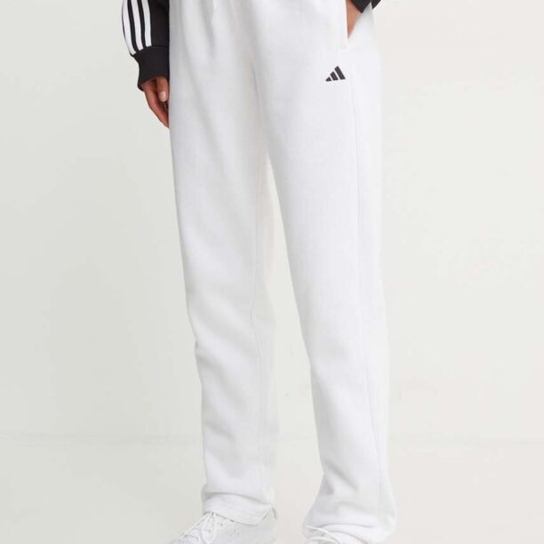 adidas pantaloni de trening Essentials culoarea alb