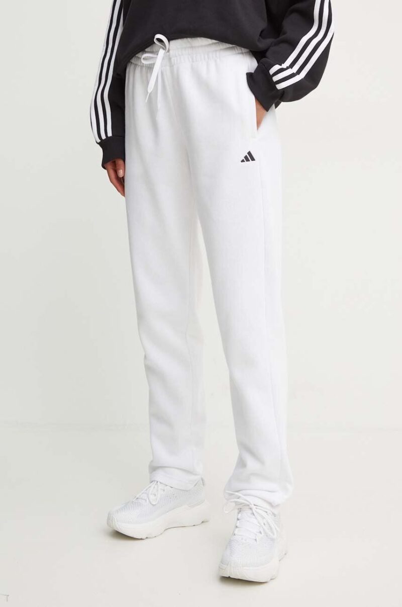 adidas pantaloni de trening Essentials culoarea alb