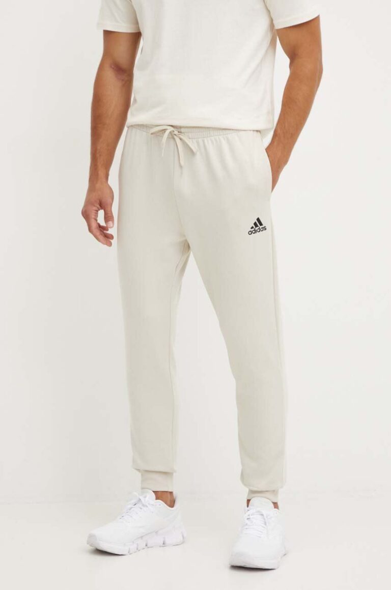 adidas pantaloni de trening Essentials culoarea bej