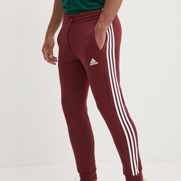 adidas pantaloni de trening Essentials culoarea bordo