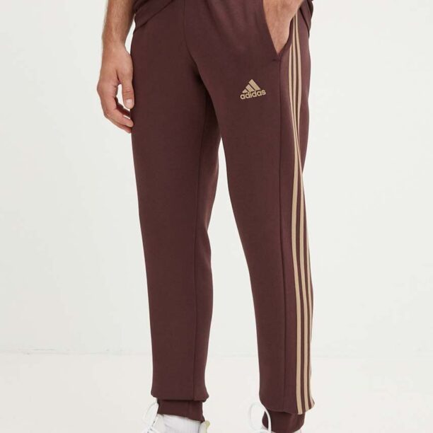 adidas pantaloni de trening Essentials culoarea bordo