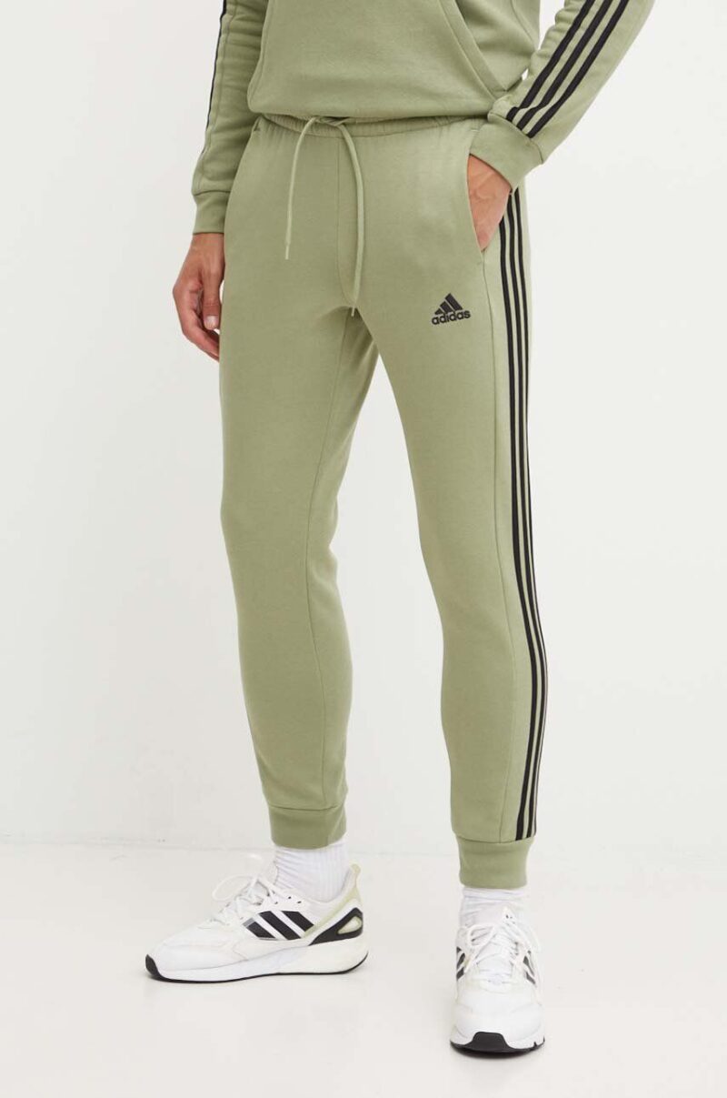 adidas pantaloni de trening Essentials culoarea verde