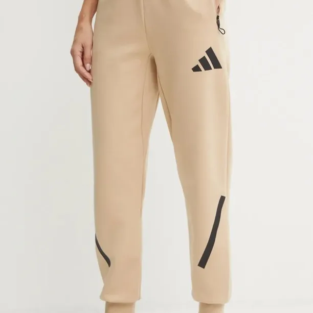 adidas pantaloni de trening ZNE culoarea bej