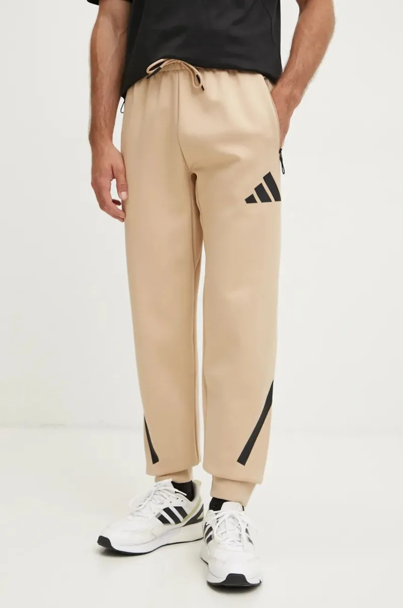 adidas pantaloni de trening ZNE culoarea bej