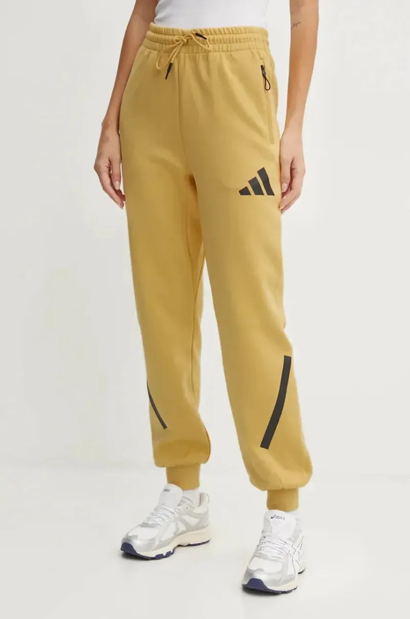 adidas pantaloni de trening ZNE culoarea galben