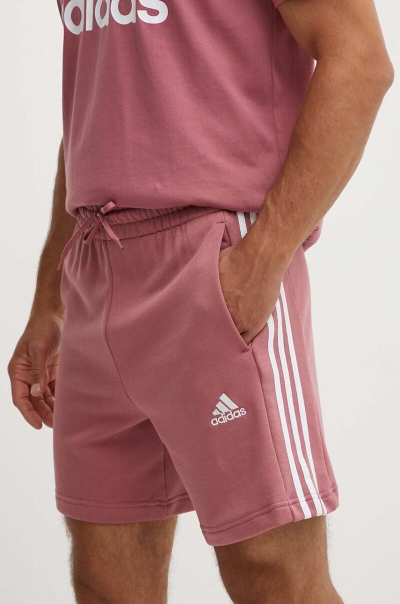 adidas pantaloni scurti din bumbac Essentials culoarea roz