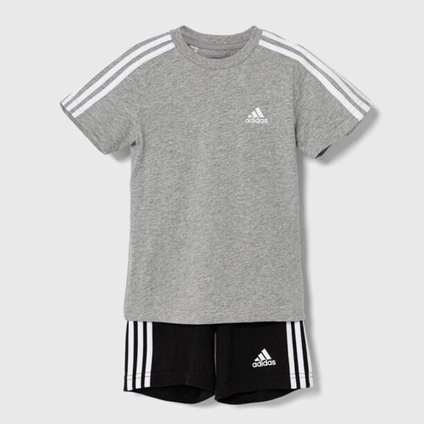 adidas set de bumbac pentru copii I 3S SPORT SET culoarea gri