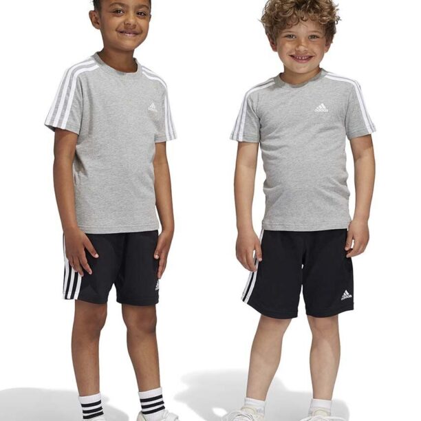 adidas set de bumbac pentru copii LK 3S CO T SET culoarea gri