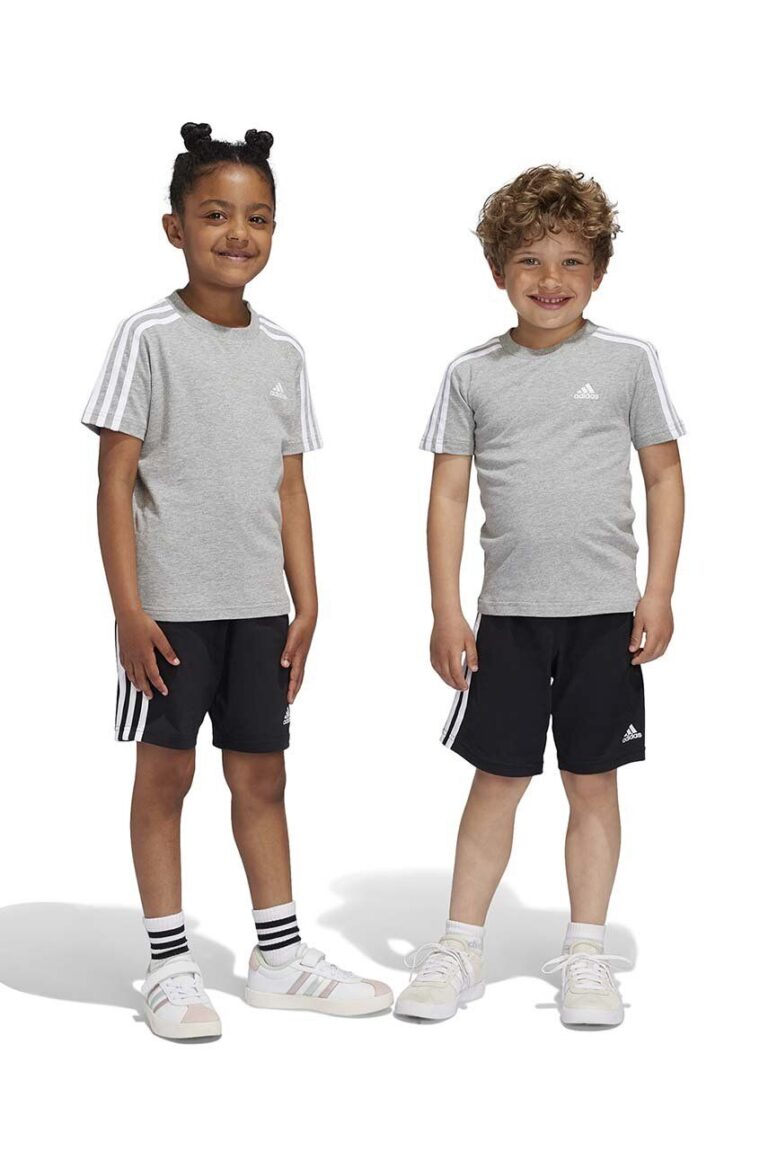 adidas set de bumbac pentru copii LK 3S CO T SET culoarea gri