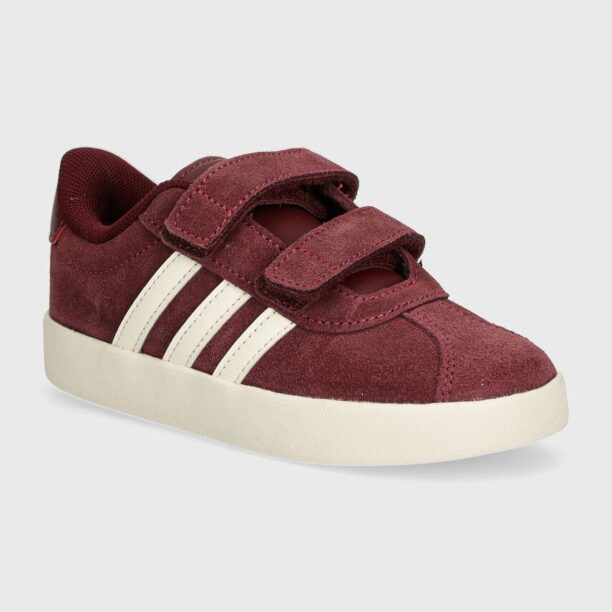 adidas sneakers de piele întoarsă pentru copii VL COURT 3.0 CF culoarea bordo