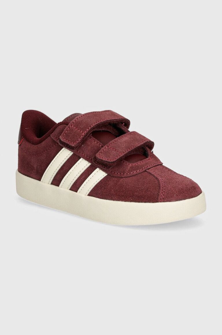 adidas sneakers de piele întoarsă pentru copii VL COURT 3.0 CF culoarea bordo