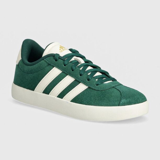 adidas sneakers de piele întoarsă pentru copii VL COURT 3.0 culoarea verde