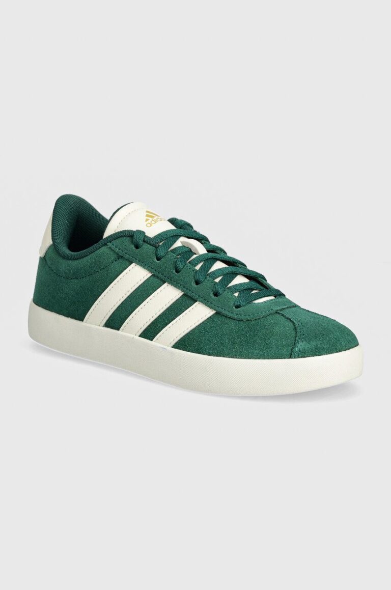 adidas sneakers de piele întoarsă pentru copii VL COURT 3.0 culoarea verde