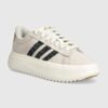 adidas sneakers din piele intoarsă Grand Court Platform culoarea bej