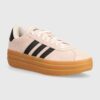 adidas sneakers din piele intoarsă Vl Court Bold culoarea roz