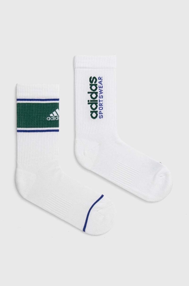 adidas sosete 2-pack culoarea alb