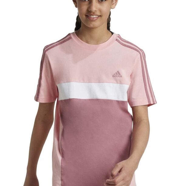 adidas tricou J 3S TIB T culoarea roz