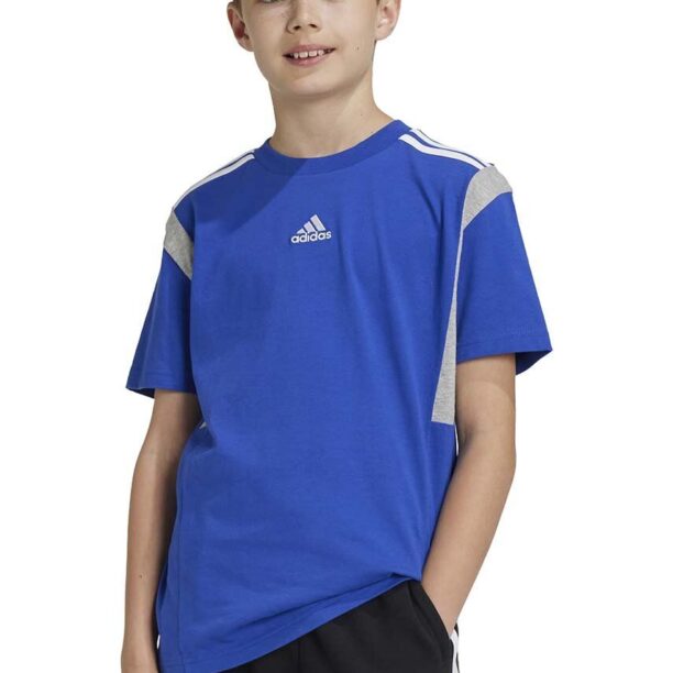 adidas tricou de bumbac pentru copii B T CB culoarea albastru marin