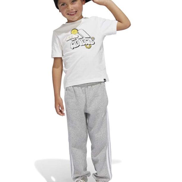 adidas tricou de bumbac pentru copii DOODLE PACK LK culoarea alb