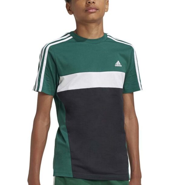 adidas tricou de bumbac pentru copii J 3S TIB T culoarea verde