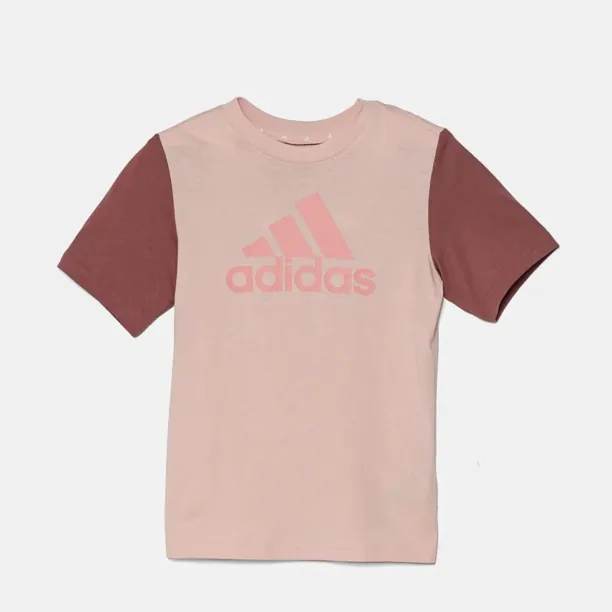 adidas tricou de bumbac pentru copii J BL CB T culoarea roz