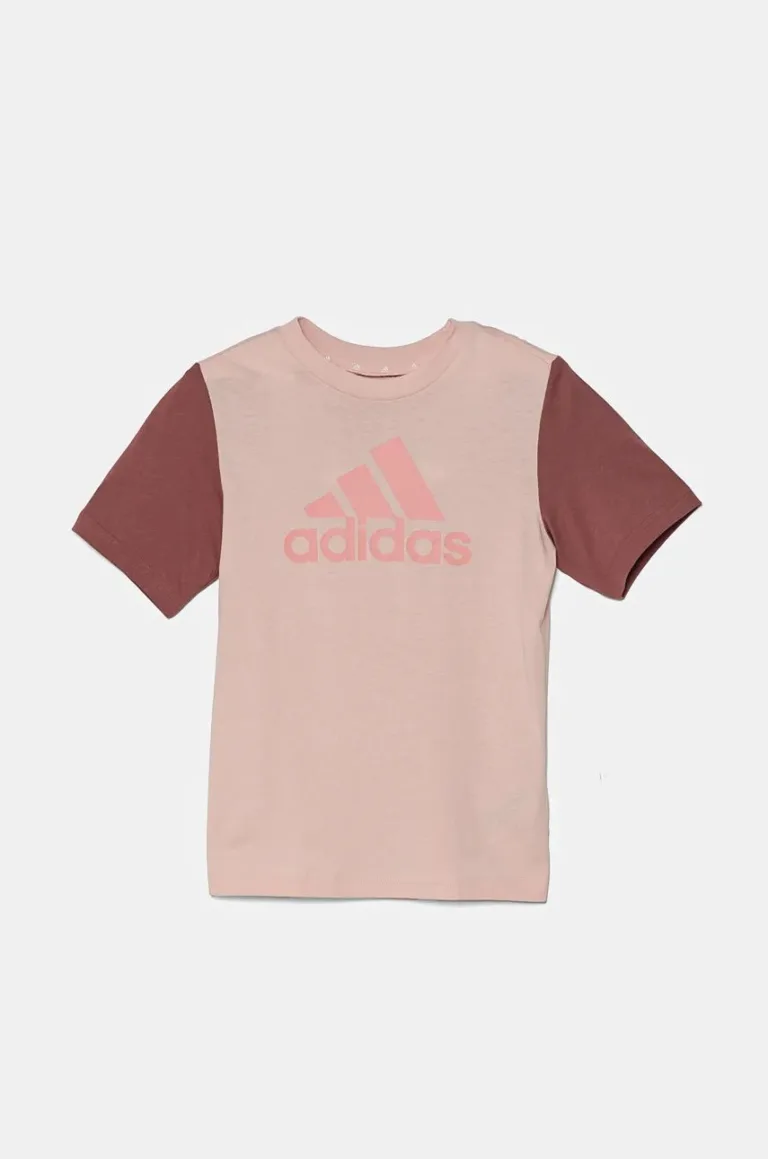 adidas tricou de bumbac pentru copii J BL CB T culoarea roz