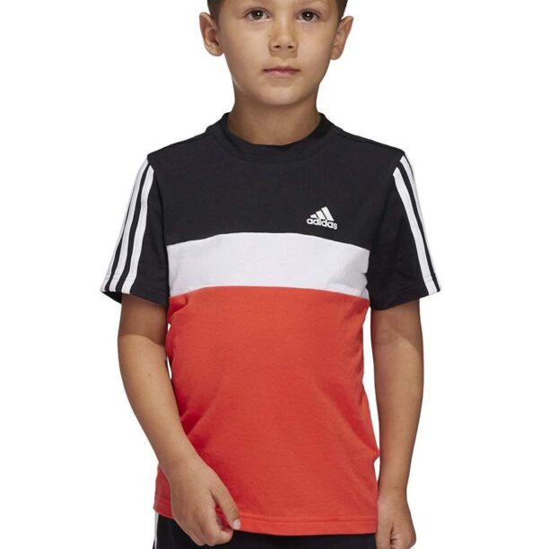 adidas tricou de bumbac pentru copii LK 3S TIB T culoarea rosu