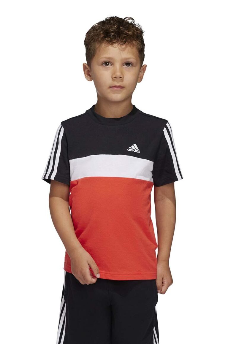 adidas tricou de bumbac pentru copii LK 3S TIB T culoarea rosu