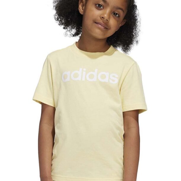 adidas tricou de bumbac pentru copii LK LIN CO TEE culoarea galben