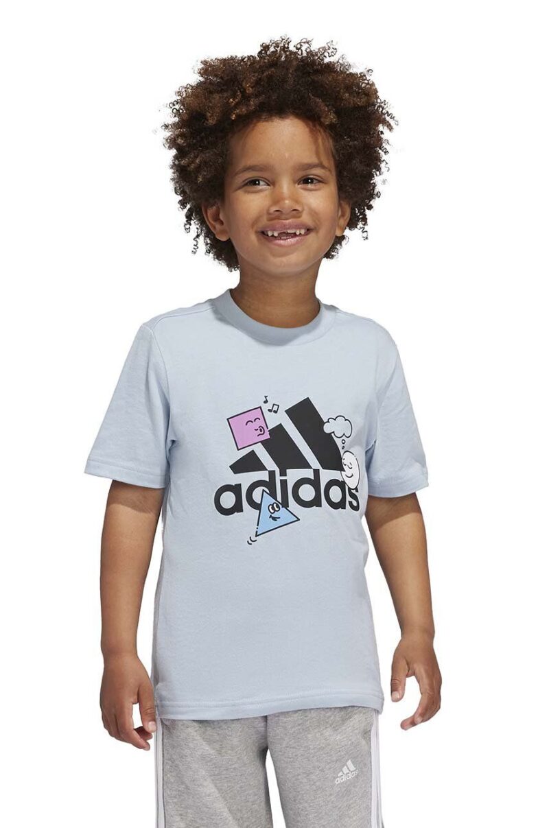 adidas tricou de bumbac pentru copii POS TABLE LK cu imprimeu